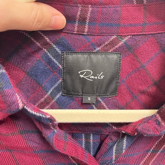 Rails Hunter Button Down in Oxblood/Navy - Picture 2 of 10